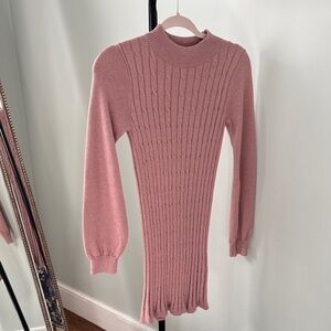 Abercrombie Pink Cable Knit Sweater Dress